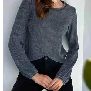 Vanilla Star Waffle knit pullover top size large